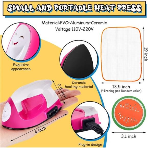 Mini Iron Mini Heat Press Portable Handy Heat Press Heat Transfer Machine - Picture 3 of 6